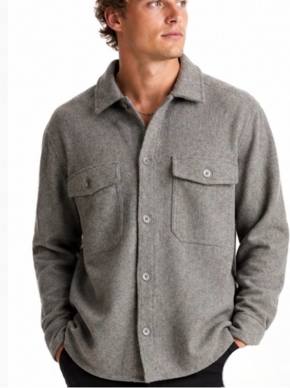 Jeremiah American Legacy Men's Gray Button Heavy Warm shirt size small